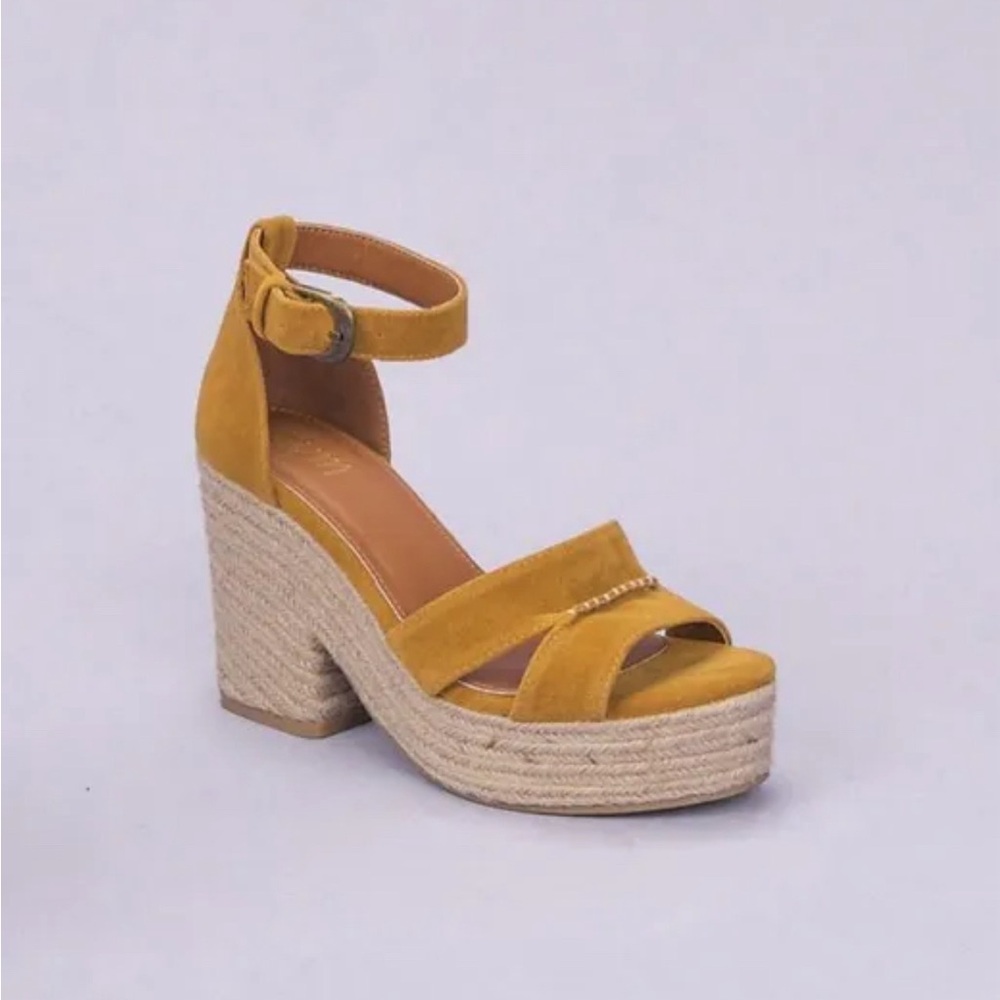 Mi.iM Lynn Espadrille Chunky Platform Sandal mustard yellow